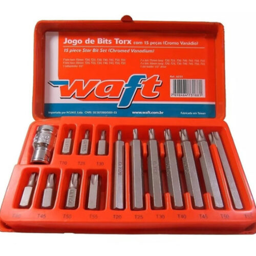 Jogo De Bits Torx Com 15 Peças (cromo Vanádio) Waft
